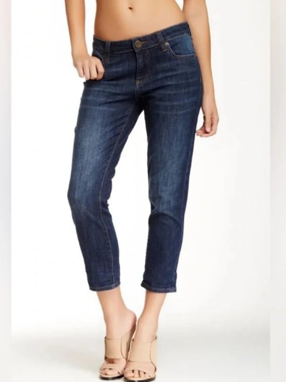 Kut from the Kloth Bardot Crop Skinny Boyfriend Jeans Size 4 #2498